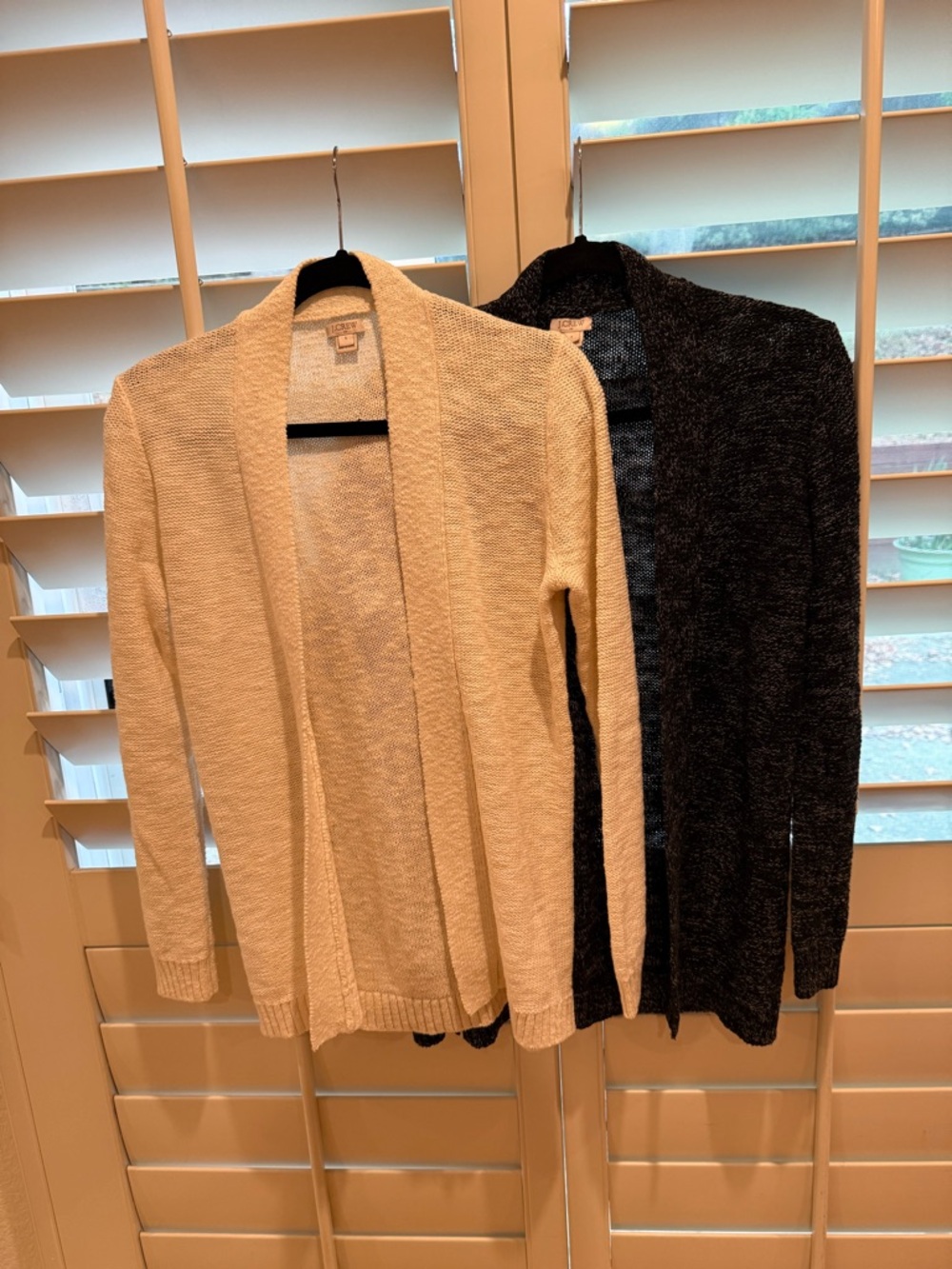 Bundle of Two J.Crew White & Black Knit Open Knit Front Cardigans - Size Small